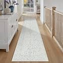 PureCozy 3x12 Blue Runner Rug Washable Hallway Non Slip Kitchen Vintage