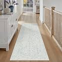 PureCozy 3x7 Blue Runner Rug Washable Hallway Non Slip Kitchen Vintage
