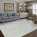 PureCozy 6x9 Blue Area Rug Washable Non Slip Vintage Living Room Carpet