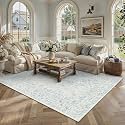 PureCozy 6x9 Softer Blue Area Rug Washable Non Slip Living Room Carpet