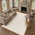 PureCozy 8x10 Beige Area Rug Washable Non Slip Large Vintage Living Room
