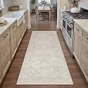 PureCozy Beige 2x6 Runner Rug Washable Vintage Carpet Hallway Kitchen