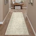 PureCozy Beige Runner Rug 2x6 Vintage Traditional Distressed