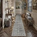 PureCozy Black Runner Rug 2x12 Vintage Traditional Distressed