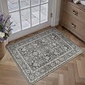 PureCozy Black Small Entryway Rug 2x3 Vintage Traditional Distressed