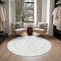 PureCozy Blue 3x3 Round Area Rug Vintage Washable Carpet Non Slip