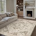 PureCozy Brown Area Rug 6x9 Vintage Medallion Retro