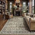PureCozy Brown Area Rug 8x10 Vintage Traditional Distressed