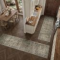 PureCozy Brown Kitchen Rug Set 2 Piece 2x6+2x10 Vintage Distressed