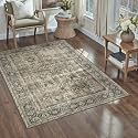PureCozy Brown Runner Rug 2x4 Vintage Traditional Distressed