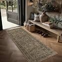 PureCozy Brown Runner Rug 2x5 Vintage Oriental Distressed