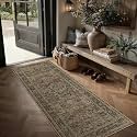 PureCozy Brown Runner Rug 2x6 Vintage Oriental Distressed