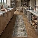 PureCozy Brown Runner Rug 3x10 Vintage Traditional Distressed