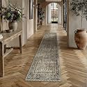 PureCozy Brown Runner Rug 3x7 Vintage Traditional Distressed