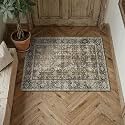 PureCozy Brown Small Entryway Rug 2x3 Vintage Traditional Distressed