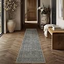 PureCozy Grey Brown Runner Rug 2x8 Vintage Traditional Distressed