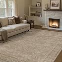 PureCozy Light Brown Area Rug 6x9 Vintage Retro Accent