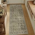 PureCozy Light Brown Runner Rug 2x6 Vintage Traditional Distressed