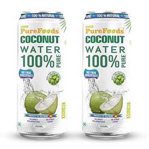 rollins purefoods vietnamese tender coconut water 100 pure amp natural  nariyal paani for daily hydration amp healthy skin  pack of 2 320ml each