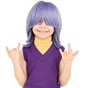 PUREHAIR Kids Short Black Wig with Tattoos for Boys Costume