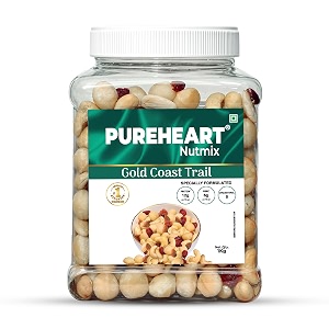 pureheart nutmix gold coast trail premium trail mix with 40 macadamia cashew almonds cranberry amp fig high protein healthy snack 1000 gm