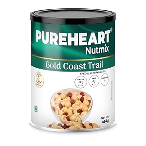 pureheart nutmix gold coast trail 454 gm  premium trail mix with 40 macadamia cashew almonds cranberry amp fig high protein healthy snack