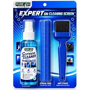 pureish premium 3 in 1 laptop pc camera lens cleaning liquid spray with premium microfiber amp brush