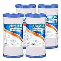 PUREPLUS 5 Micron 10"x4.5" Whole House Sediment &amp; Carbon Water Filter,4PACK
