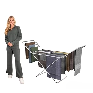 stainless steel foldable cloth dryer stand double rack cloth stands for drying clothes foldable wings steel ss square pipe stand