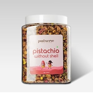 pureserve premium unsalted pistachios kernels 1kg - whole naturally crunchy amp nutrient-rich  high in protein fiber amp antioxidants  healthy snack for heart amp weight management  250g