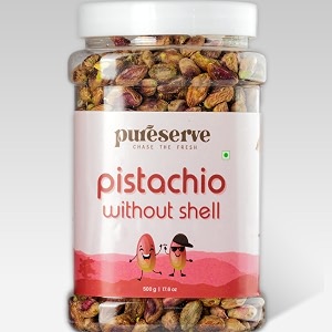 pureserve premium unsalted pistachio kernels 500g  shelled pistachios rich in protein fiber healthy fats vitamin b6 amp antioxidants  natural pistachio nuts for snacking baking desserts salads amp daily nutrition