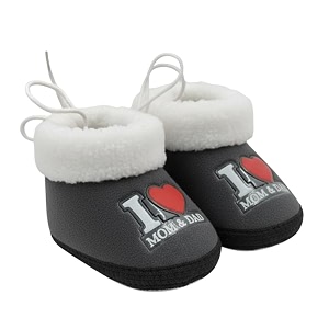 puresole baby booties for boys amp girls 6-12 months i warm amp comfortable baby shoes i non slip sole i indoor winter baby booties with i love mom amp dad print