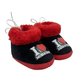 puresole baby booties for boys amp girls 6-12 months i warm amp comfortable baby shoes i non slip sole i indoor winter baby booties with i love mom amp dad print