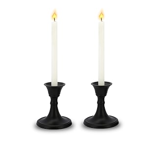 purestory candle holder  candle holders for home decoration  heat resistance with aesthetic appeal  best for gifting amp diwali decoration  black metal candle stand  size - 35 inch  pack of 2