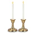 PURESTORY Candle Holder | Candle Holders for Home Decoration | Heat Resistance with Aesthetic Appeal | Best for Gifting &amp; Diwali Decoration | Gold Metal | Size - 3.5 Inch | Pack of 2