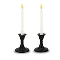 PURESTORY Candle Holder | Candle Holders for Home Decoration | Heat Resistance with Aesthetic Appeal | Best for Gifting &amp; Diwali Decoration | Black Metal Candle Stand | Size - 3.5 Inch | Pack of 2