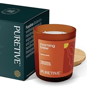 notes by puretive morning brew coffee vanilla scented candle  100 soy wax two wick  long lasting 35 hr burn  strong fragrance 170g  premium rakhi gift for brother amp sister