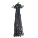 PURFUN Halloween Gothic Flower Garland with Black Veil Hairband Cosplay Headpiece Costume Headwear Accessory