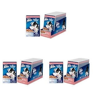 purina felix as good as it looks wet food for adult catscomplete and balanced cat food salmon flavourpack of 36 pouches 12 x 85 g