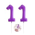 Purple Birthday Number 11 Candles Happy Birthday Cake Topper Number Candles for Birthday Party Decorations Wedding Anniversary Celebration Party Supplies