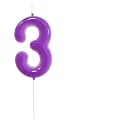 Purple Birthday Number 3 Candles Happy Birthday Cake Topper Number Candles for Birthday Party Decorations Wedding Anniversary Celebration Party Supplies
