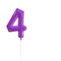 Purple Birthday Number 4 Candles Happy Birthday Cake Topper Number Candles for Birthday Party Decorations Wedding Anniversary Celebration Party Supplies