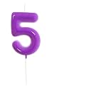 Purple Birthday Number 5 Candles Happy Birthday Cake Topper Number Candles for Birthday Party Decorations Wedding Anniversary Celebration Party Supplies