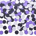 MOWO Purple Black and Silver Confetti Table Decoration, 1.2'', 200pc