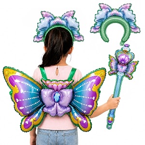Purple Butterfly Fairy Theme Foil Balloons Costume