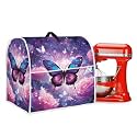 Purple Butterfly Rose Stand Mixer Covers for Kitchen Aid 4.5-5 Quart Dustproof Cover Universal Kitchen Small Appliance Covers for Kitchen Aid Mixer Accessories