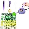 Purple Electric Wax Seal Warmer with 600pcs Green Wax Seal Beads