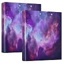 Purple Galaxy Space 3 Ring Binder with 2 Interior Pockets