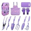 Purple Garden Tools Set 10 Pieces, Gardening Gifts for Women