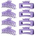 Purple Hair Clips for Women - 8 Pack 4.3 Inch Large Hair Claw Clips for Women Thin Thick Curly Hair, Big Matte Banana Clips,Strong Hold jaw clips